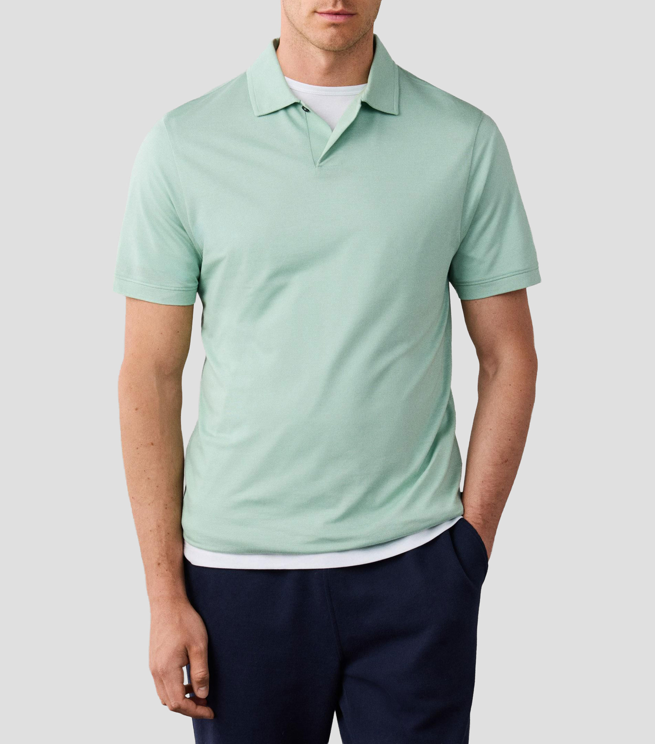 Playera tipo polo manga corta lisa Hombre